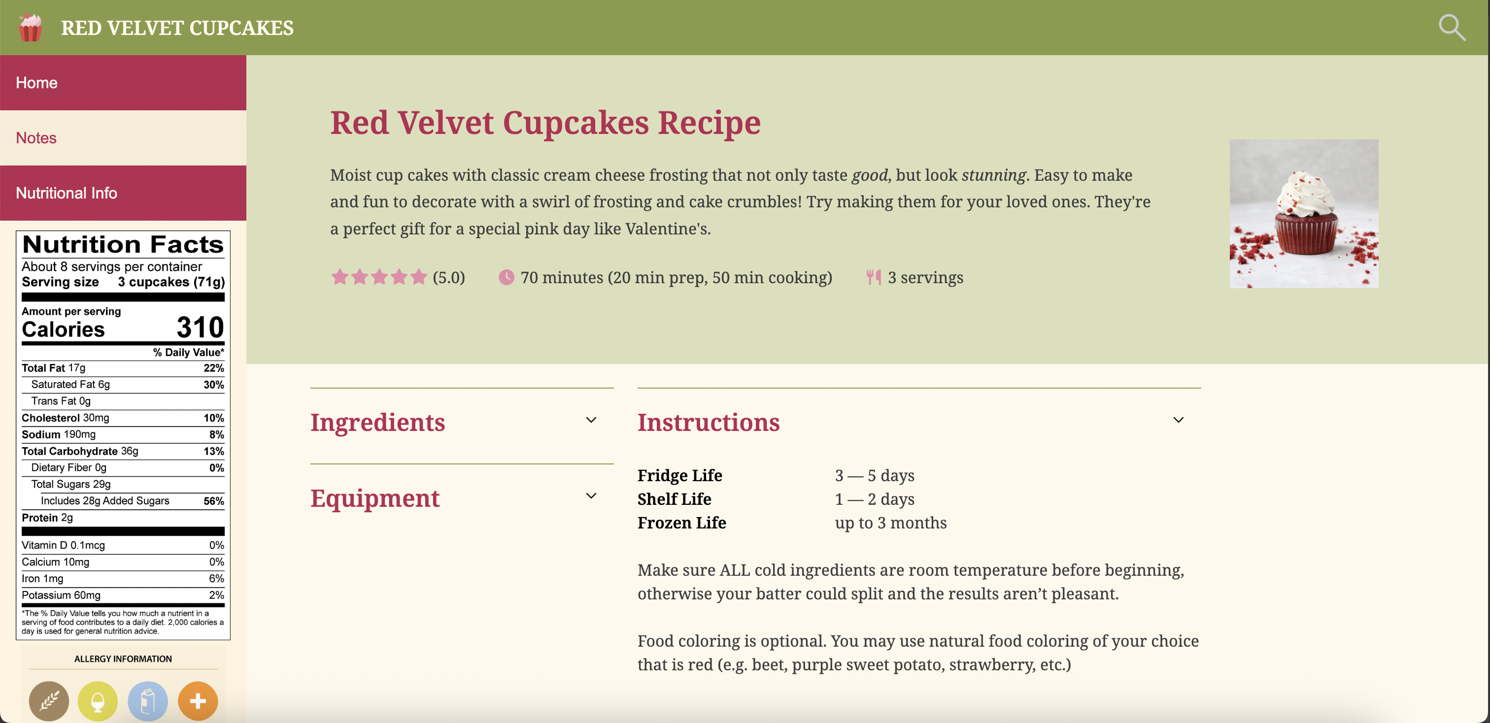 Recipe Page